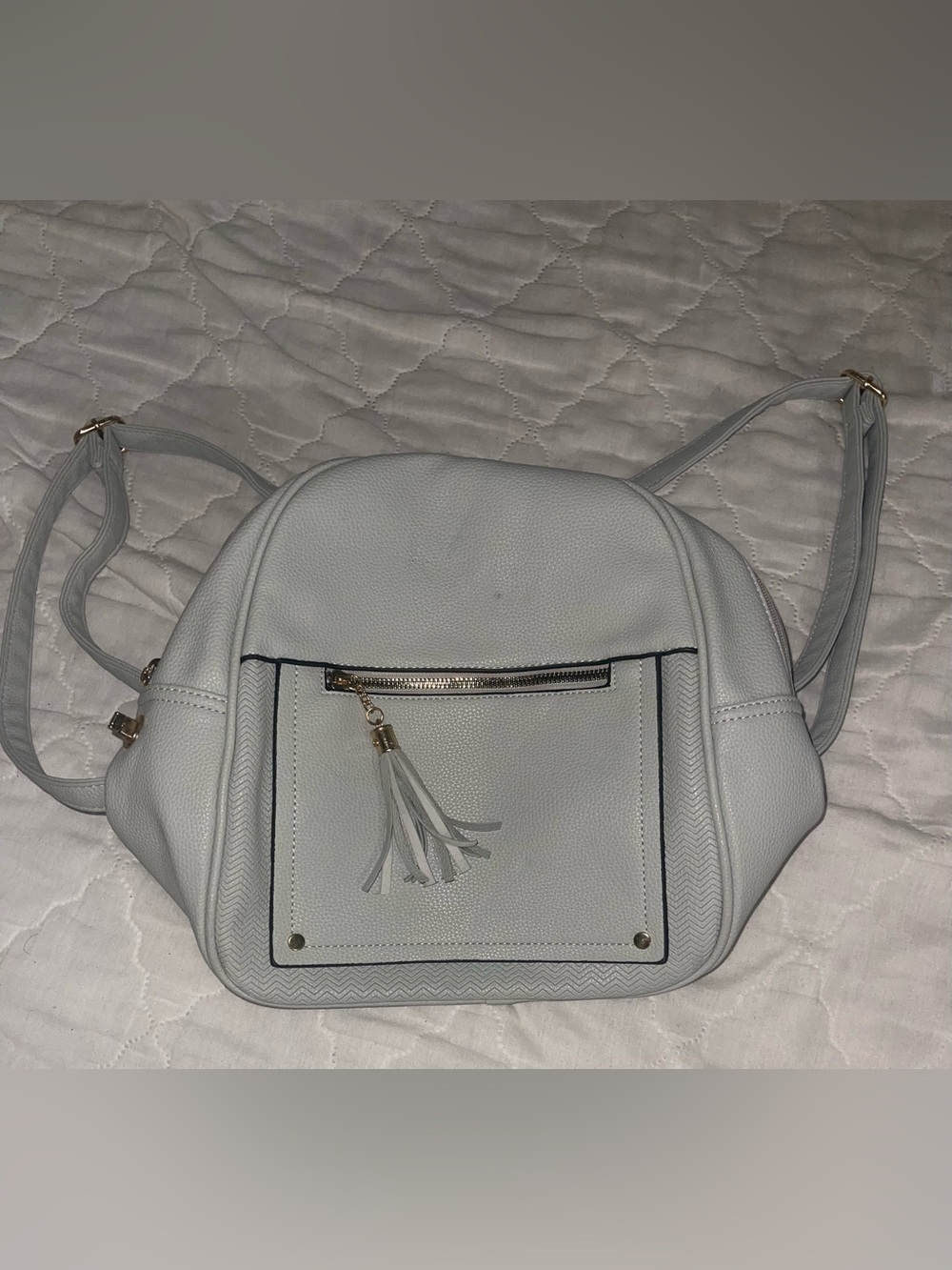 Montana West White Tassel Accent Backpack Purse